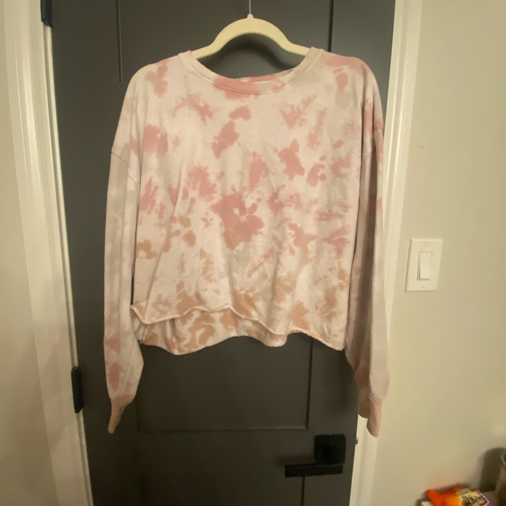 Tie die cropped sweater
